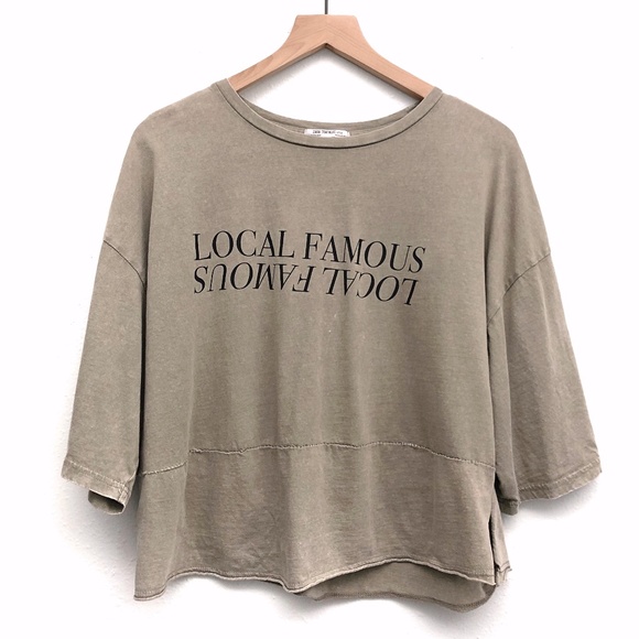 Zara Tops - Zara Trafaluc Brown Graphic Tee - Size M